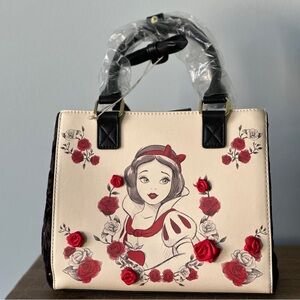 Exclusive Snow White Roses Tote Crossbody Bag